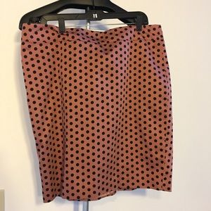 LOFT Pink Polkadot Skirt